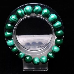 10.2mm Unisex Natural Green Malachite Crystal Gemstone Round Beads Bracelet NEW